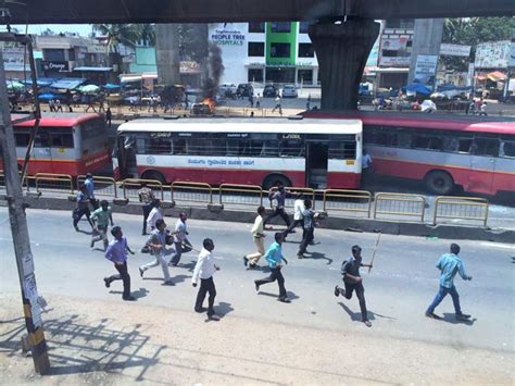 Cars And Buses Are Being Set On Fire In Bengaluru As Garment Workers ...