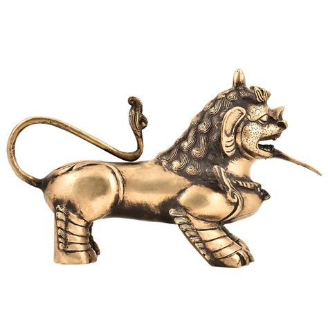 Handmade BrassÂ Foo Dogs Armored Lion Temple Guardian Statue