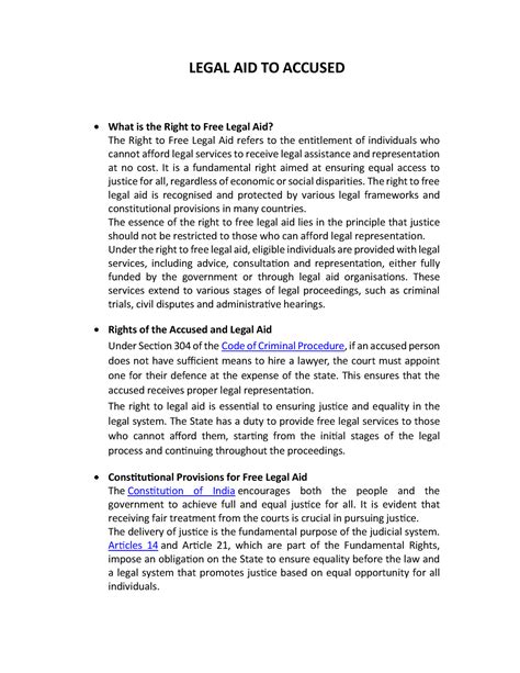 Legal AID TO Accused - Comparitive Criminal Law - LEGAL AID TO ACCUSED ...