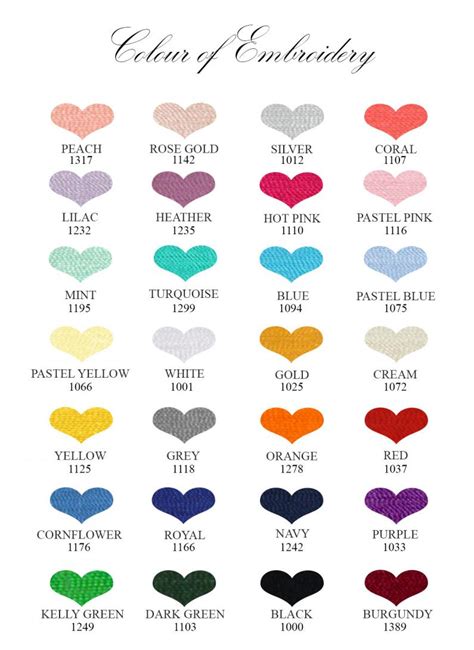 Image result for Embroidery Thread Color Guide