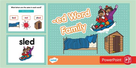 Word Families: -ed Word Families PowerPoint for K-1st Grade