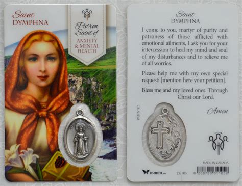 St Dymphna, Patron Saint Of Anxiety & Mental Health Laminated Window ...