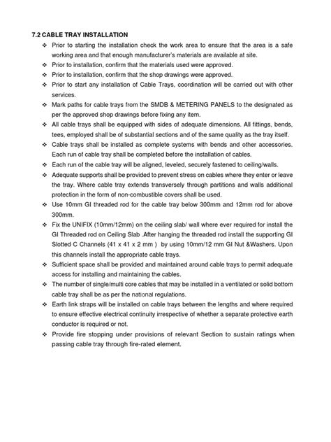 Installation of Cable Tray Trunking | PDF | Electricity | Building ...