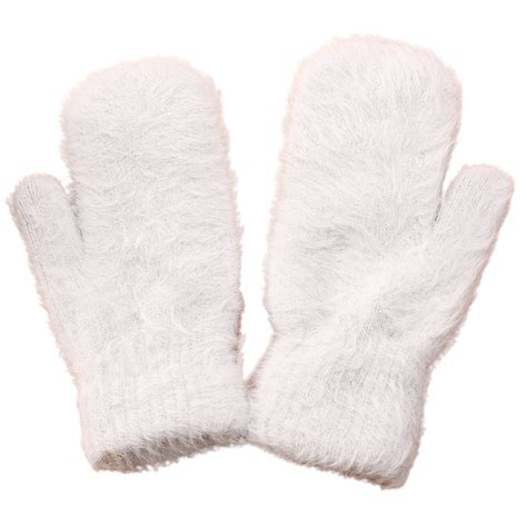 1 Pair Adults Mittens Thickened Stretchy Soft Fuzzy Cozy Cold Resistant ...