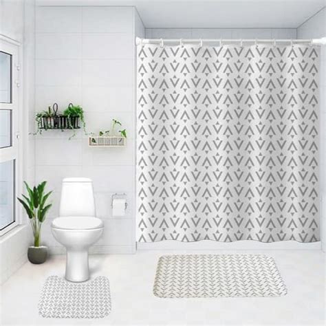 UMAI Shower Curtain (180X180 cm) & Bathmat 3 Pcs Set|6ft|Creative ...