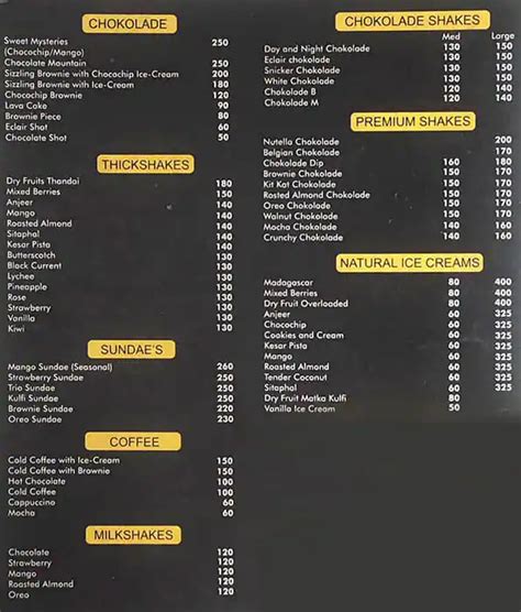 Menu at Cafe Chokolade, Palidevad, Shop Number 9 Neelkanth Darshan Building