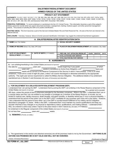 Current July 2007 Enlistment Contract - The Military Law Task Force