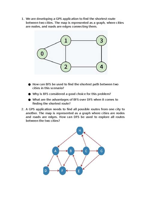 GPS Application Algorithms: BFS & DFS for Route Finding - Studocu