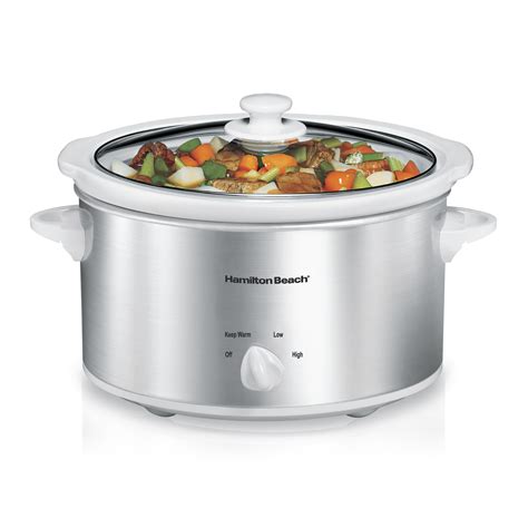 Hamilton Beach 4 Quart Pot Crock Slow Cooker, Serves 4+ People ...