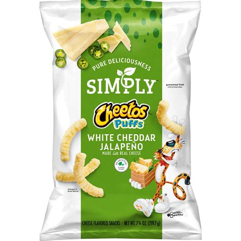 Cheetos, Simply, Puffs, White Cheddar Jalapeno, Cheese Flavored Snacks ...