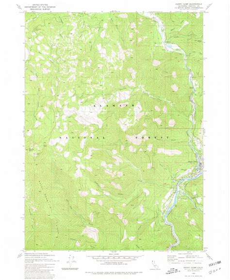 Classic USGS Happy Camp California 7.5'x7.5' Topo Map – MyTopo Map Store