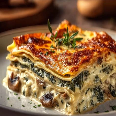 Creamy Spinach & Mushroom Lasagna – D.K.H