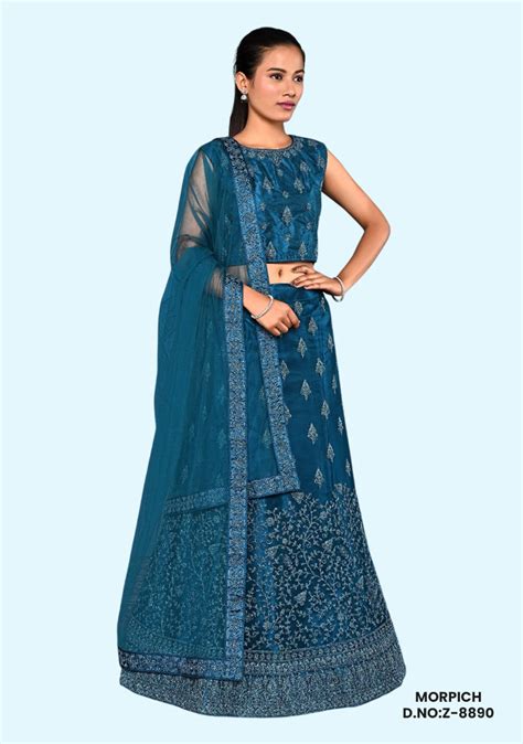 Women Embellished Flared Lehenga Choli Set With Dupatta Morpich D.no:z ...