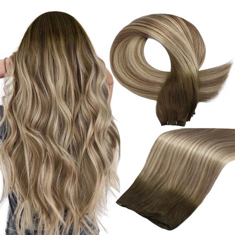 Amazon.com : Full Shine Genius Weft Hair Extensions Hand Tied ...