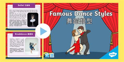 舞蹈類型｜Famous Dance Styles PowerPoint (中英雙語）