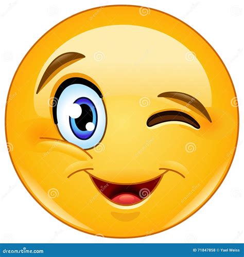 Winking Face Emoticon Stock Vector - Image: 71847858