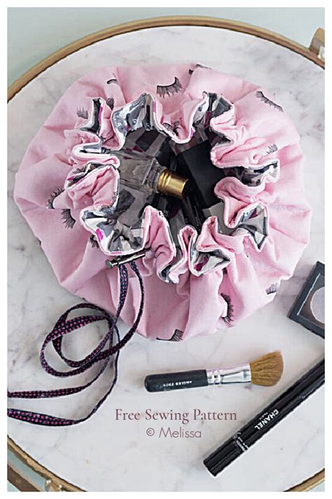 Image result for Round Drawstring Cosmetic Bag Pattern