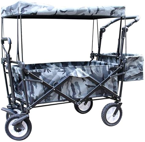 Buy Push And Pull Collapsible Utility Wagon With Canopy,Heavy Duty ...