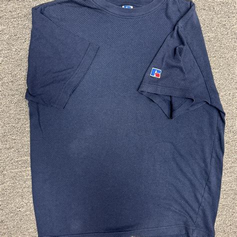 Vintage Navy Russell Athletic Jersey Shirt Size: L | Depop