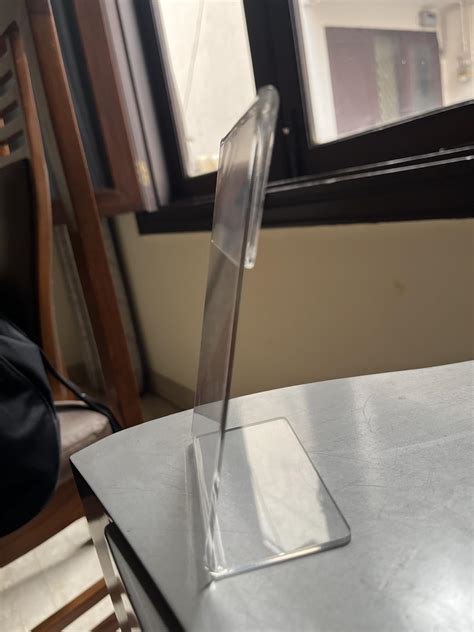 CPI Transparent Bar code standee, QR Code L Shape Display Stand Table ...