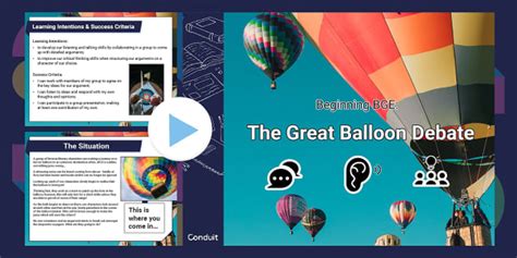 Beginning Secondary BGE: The Great Balloon Debate - Twinkl