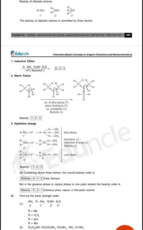 The correct order of basicity of amines in water is: a.(a) (ch3)2nh ...