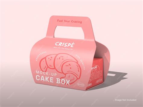 Takeaway box with handle mockup for bread and cake | Premium PSD