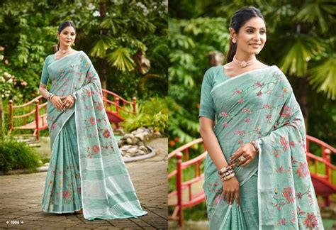 Bunawat Malvika Linen Vol 1 Beautiful Sangam Prints Saree