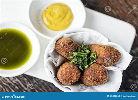 Spanish Portuguese Beef Pork Fried Croquette Croquetes Snack Foo Stock ...