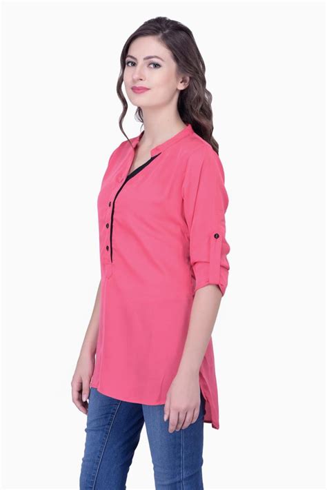 Pink Printed Shirt For Women fusion wear at LilashahExports.com
