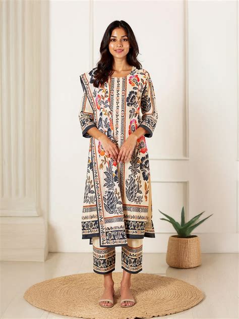 Women Sandal Cotton Printed Kurti Set EKS52
