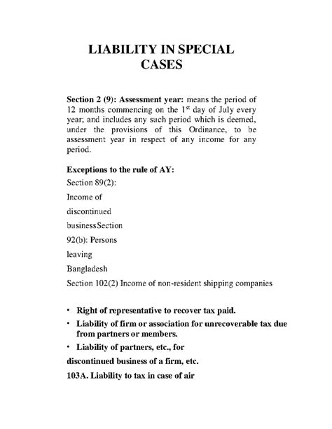 Liability IN Special Cases - LIABILITY IN SPECIAL CASES Section 2 (9 ...