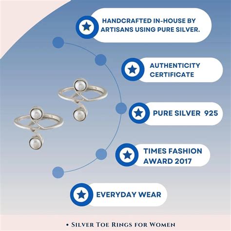 Buy Pearl Sterling Silver Toe Rings (Pair) Online - Unniyarcha ...