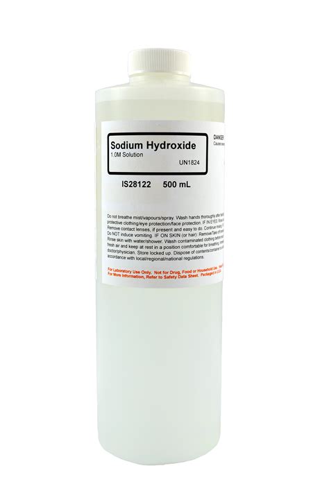 Sodium Hydroxide Solution 4%, 1.0M, 500mL - Nebraska Scientific