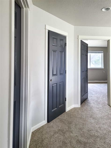 Dark Gray Walls White Trim