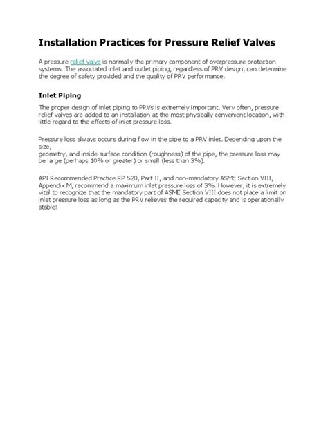 Image result for Relief Valve Installation