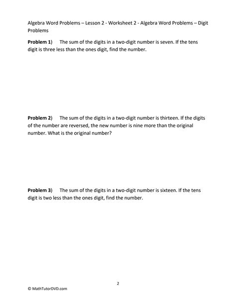 Image result for Word Problems Math Worksheet Algebra