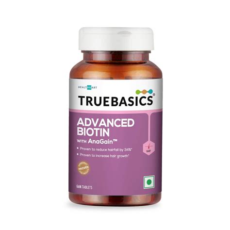 TrueBasics Advanced Biotin with Clinically Researched AnaGain, 40 mcg ...