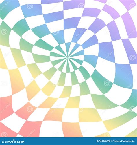 Psychedelic Checkerboard Rainbow Stock Vector - Illustration of cute ...