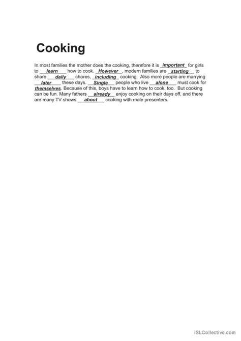 Image result for ESL Cooking Examples