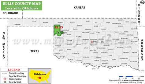 Ellis County Map, Oklahoma