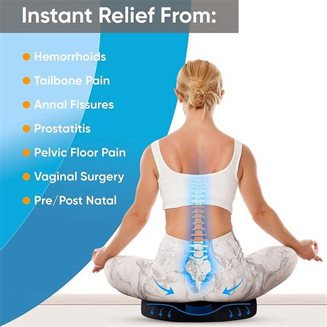 Donut Cushion Haemorrhoids Pillow – 100% Memory Foam Cushions with Non ...