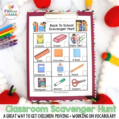 Classroom Scavenger Hunt Free Printable School Scavenger Hunt For The