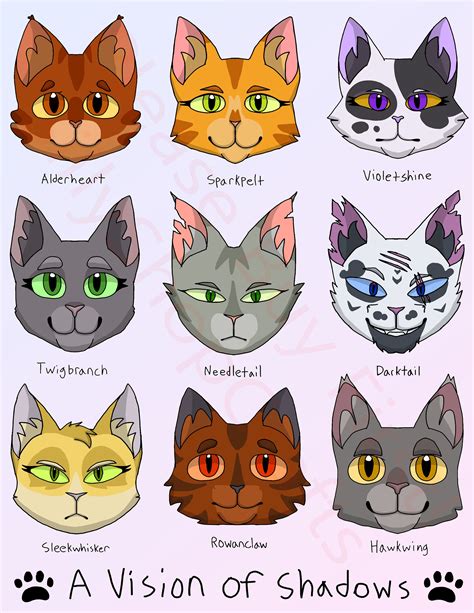 Warrior Cats Digital Stickers INSTANT DOWNLOAD: A Vision of Shadows ...