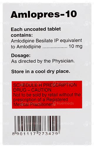 Amlopres 10 Tablet 10: Uses, Side Effects, Price & Substitutes