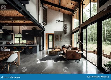 Industrial Style Concrete Floors Home Industrial Home With Concrete