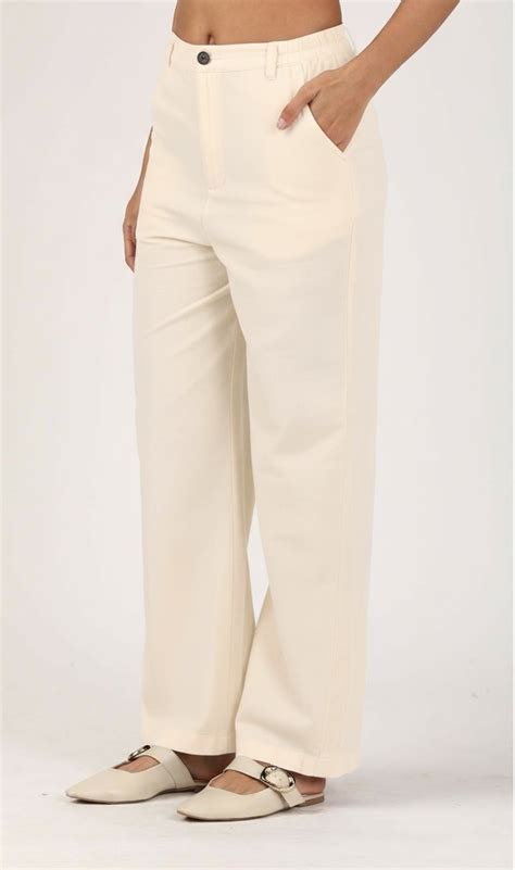 Ivory linen wide leg pant – Jolene