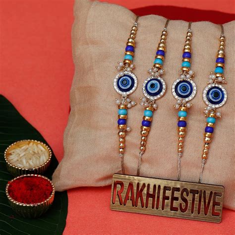 Buy perpetual Rakhi for Brother and Bhabhi Eco Friendly Evil Eye Rakhi ...