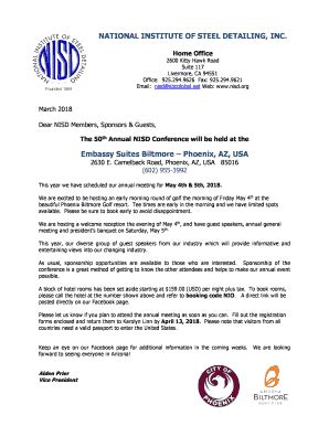 Fillable Online NATIONAL INSTITUTE OF STEEL DETAILING, INC. Fax Email ...