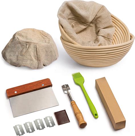 Amazon.com: Rorecay Banneton Bread Proofing Baskets Set of 2, 9 Inch ...
